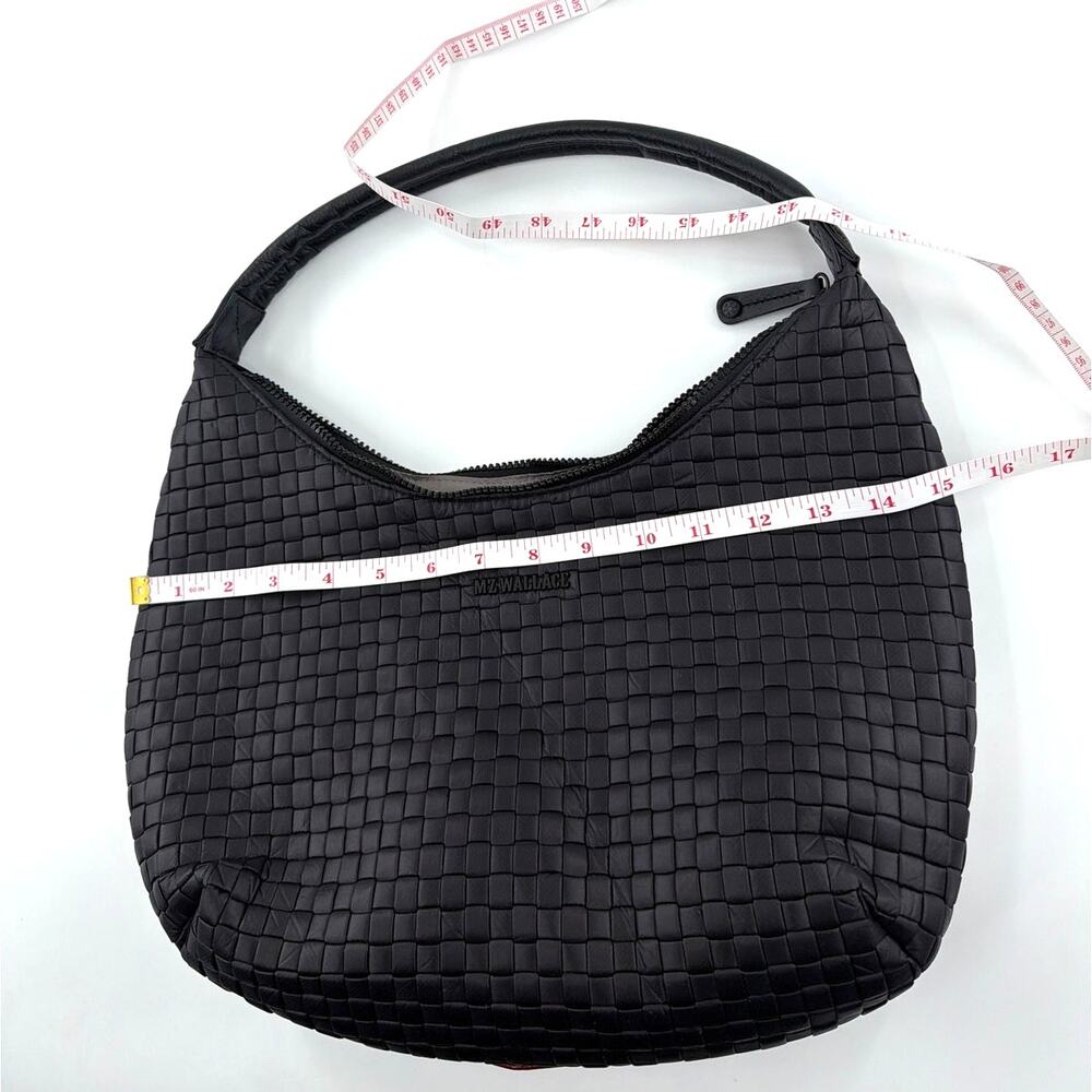 MZ Wallace Black Medium Woven Nylon Shoulder Bag - Picture 10 of 12